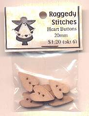 20mm Heart Buttons